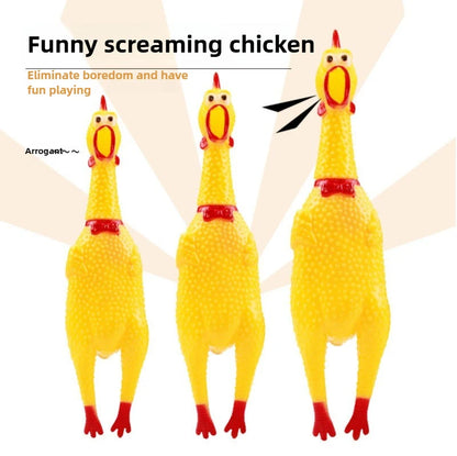 Squeaky Chicken Dog Toy - Fun Rubber Chew Toy for Small and Large Dogs