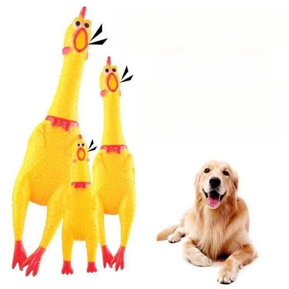 Squeaky Chicken Dog Toy - Fun Rubber Chew Toy for Small and Large Dogs