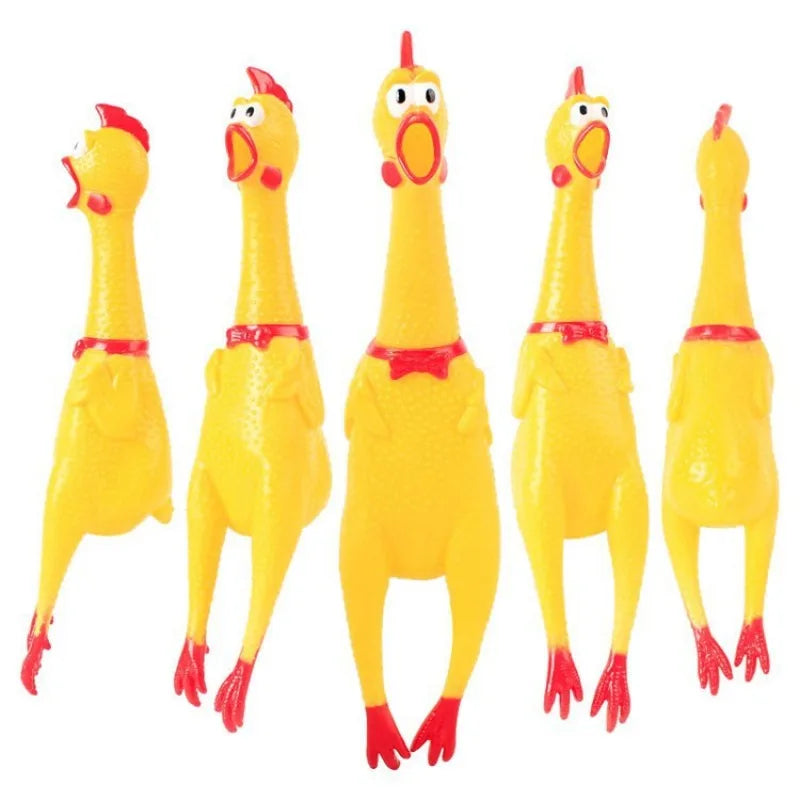 Squeaky Chicken Dog Toy - Fun Rubber Chew Toy for Small and Large Dogs