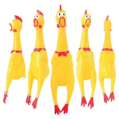 Squeaky Chicken Dog Toy - Fun Rubber Chew Toy for Small and Large Dogs