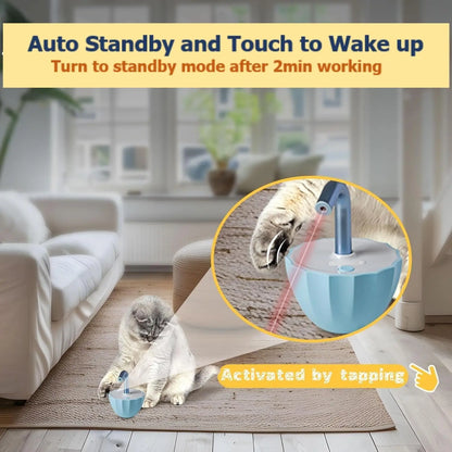 Interactive Laser Pointer Cat Toy - Keep Your Indoor Cats Active and Engaged with Random Trajectories and a Tumbler Base Design