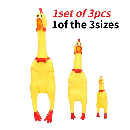 Squeaky Chicken Dog Toy - Fun Rubber Chew Toy for Small and Large Dogs