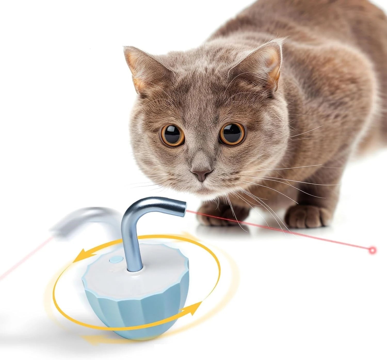 Interactive Laser Pointer Cat Toy - Keep Your Indoor Cats Active and Engaged with Random Trajectories and a Tumbler Base Design