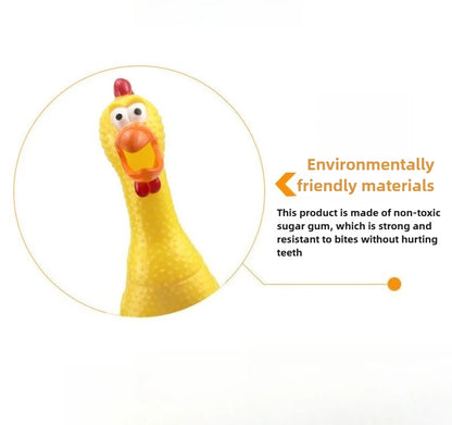Squeaky Chicken Dog Toy - Fun Rubber Chew Toy for Small and Large Dogs