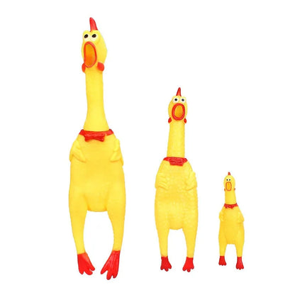 Squeaky Chicken Dog Toy - Fun Rubber Chew Toy for Small and Large Dogs