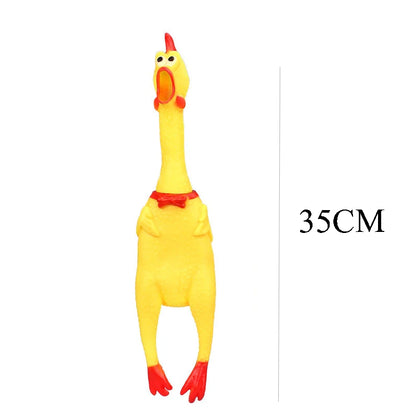 Squeaky Chicken Dog Toy - Fun Rubber Chew Toy for Small and Large Dogs