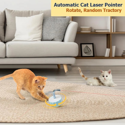 Interactive Laser Pointer Cat Toy - Keep Your Indoor Cats Active and Engaged with Random Trajectories and a Tumbler Base Design